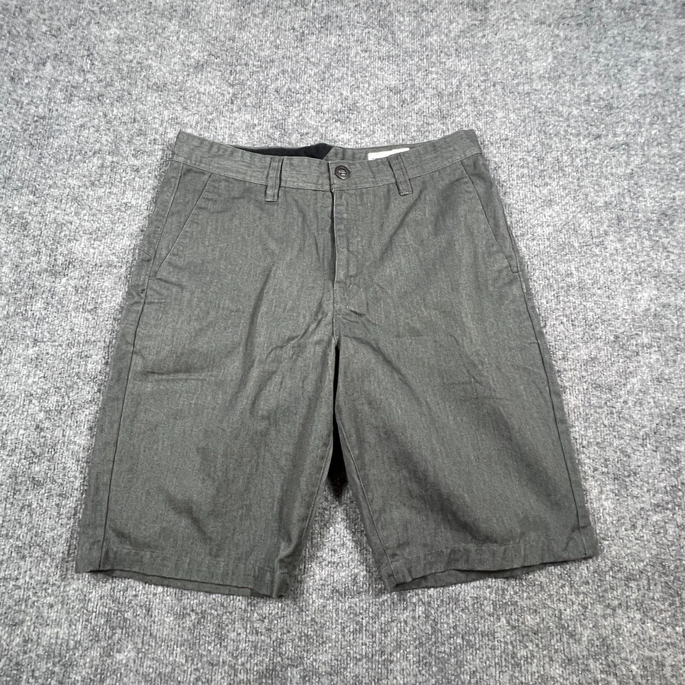 Volcom True To This Chino Shorts Mens 32 Gray Cotton Mid Rise Lightweight Summer